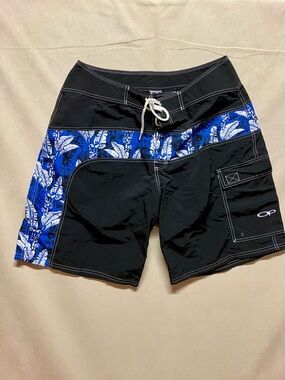 Vintage 2000s Y2K Ocean Pacific Surfwear Cyber Punk Baggy Hawaiian Board Shorts